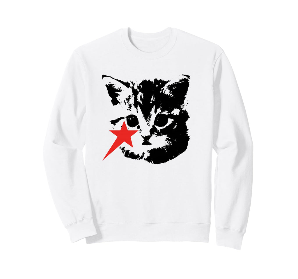 Y2K Cat Punk Rock Kitten Grunge Sweatshirt - Novelty Apparel for Adults