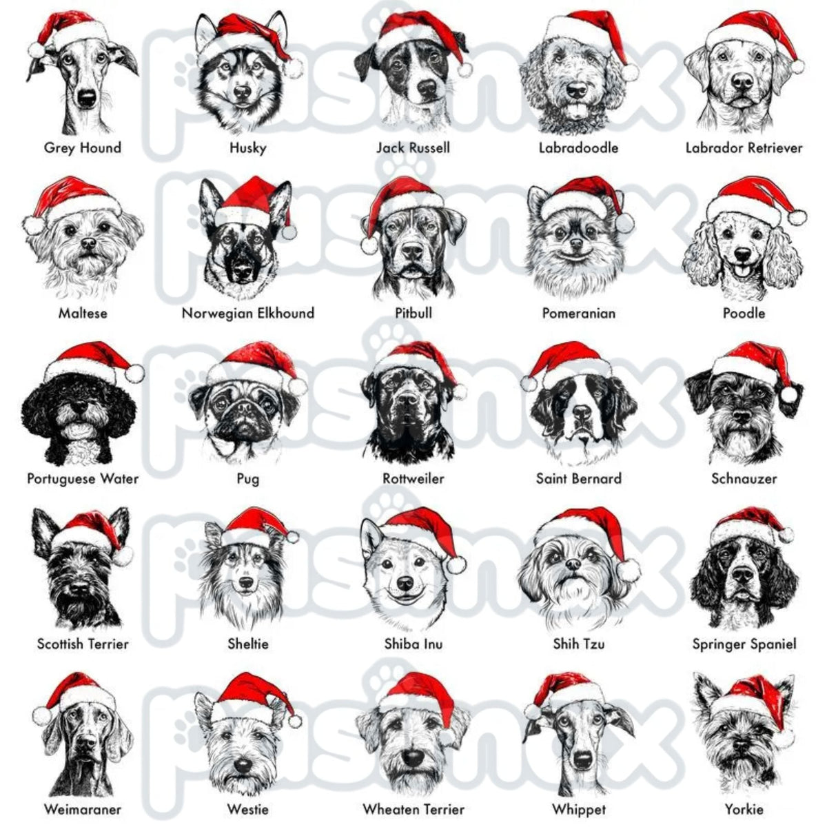 Ash Grey "Santa Paws" Dog Christmas Crewneck