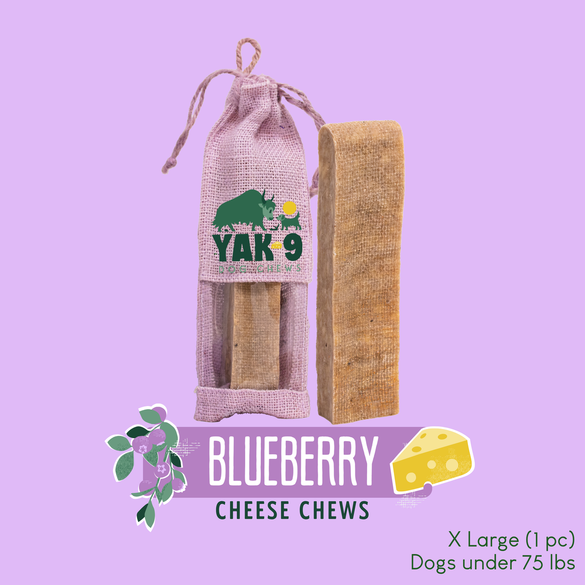 yak9 - Blueberry Yak Chews for Dogs