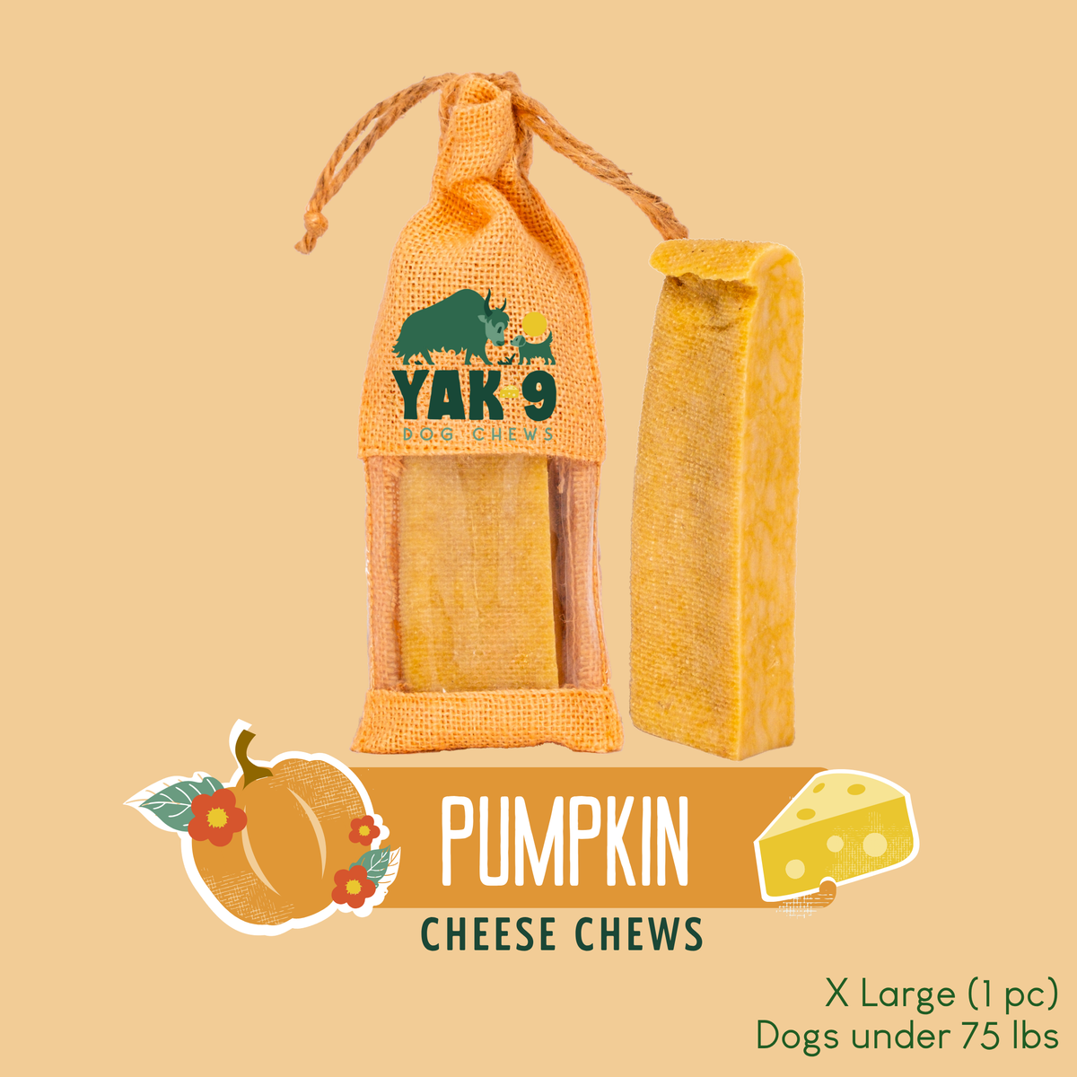 yak9 - Pumpkin Yak Chews for Dogs
