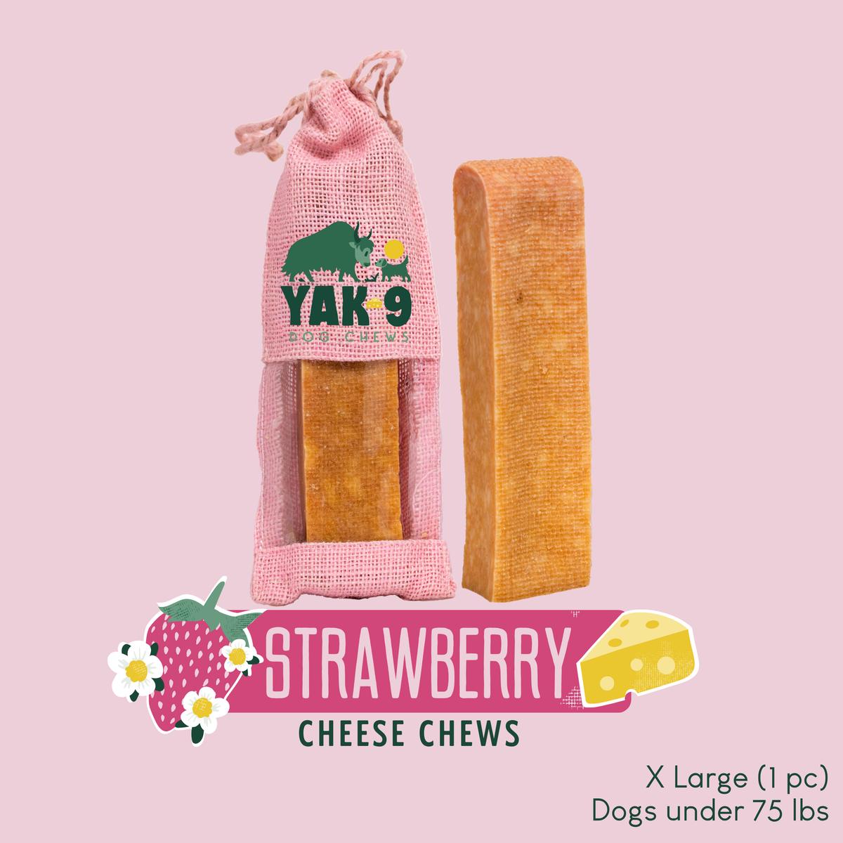 yak9 - Strawberry Cheese Chews for Dogs