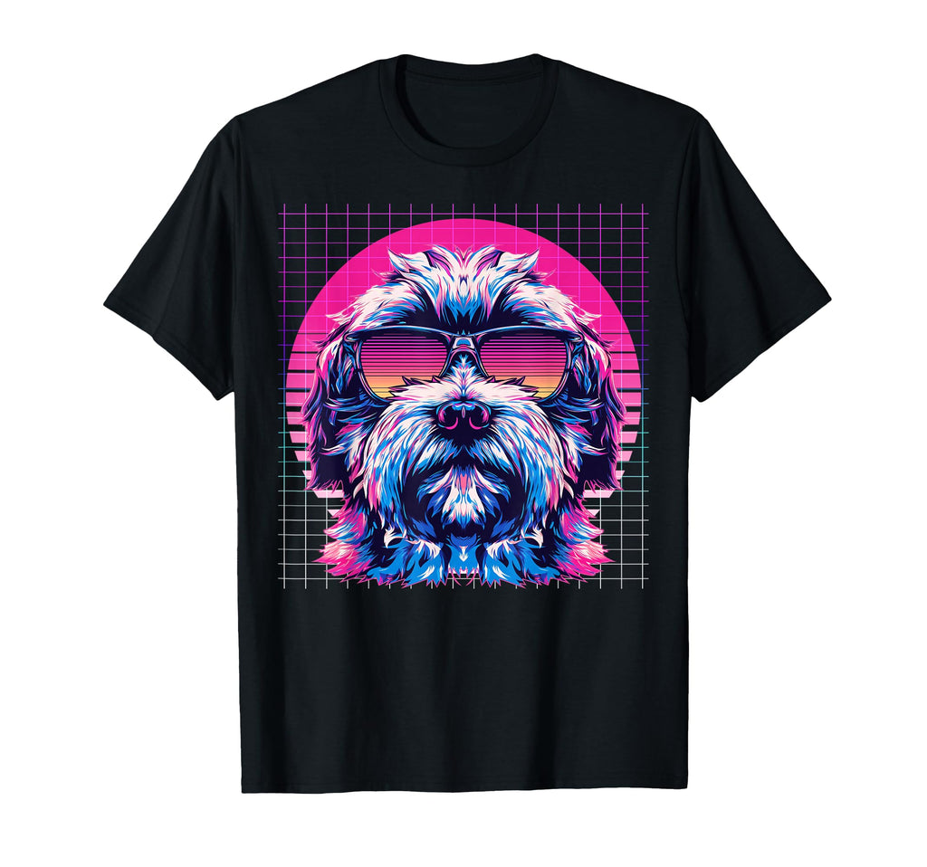 Havanese Sunglasses Dog Vaporwave T-Shirt - Novelty Apparel Men Women