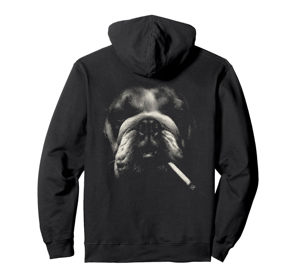 English Bulldog Smoking Cigarette Hoodie - Streetwear Style Men Women