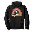 Dog Mom Dog Paw Rainbow Hoodie - Casual Everyday Wear for Adults
