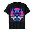 Schnauzer Sunglasses Dog Vaporwave T-Shirt - Unique Graphic for Adults