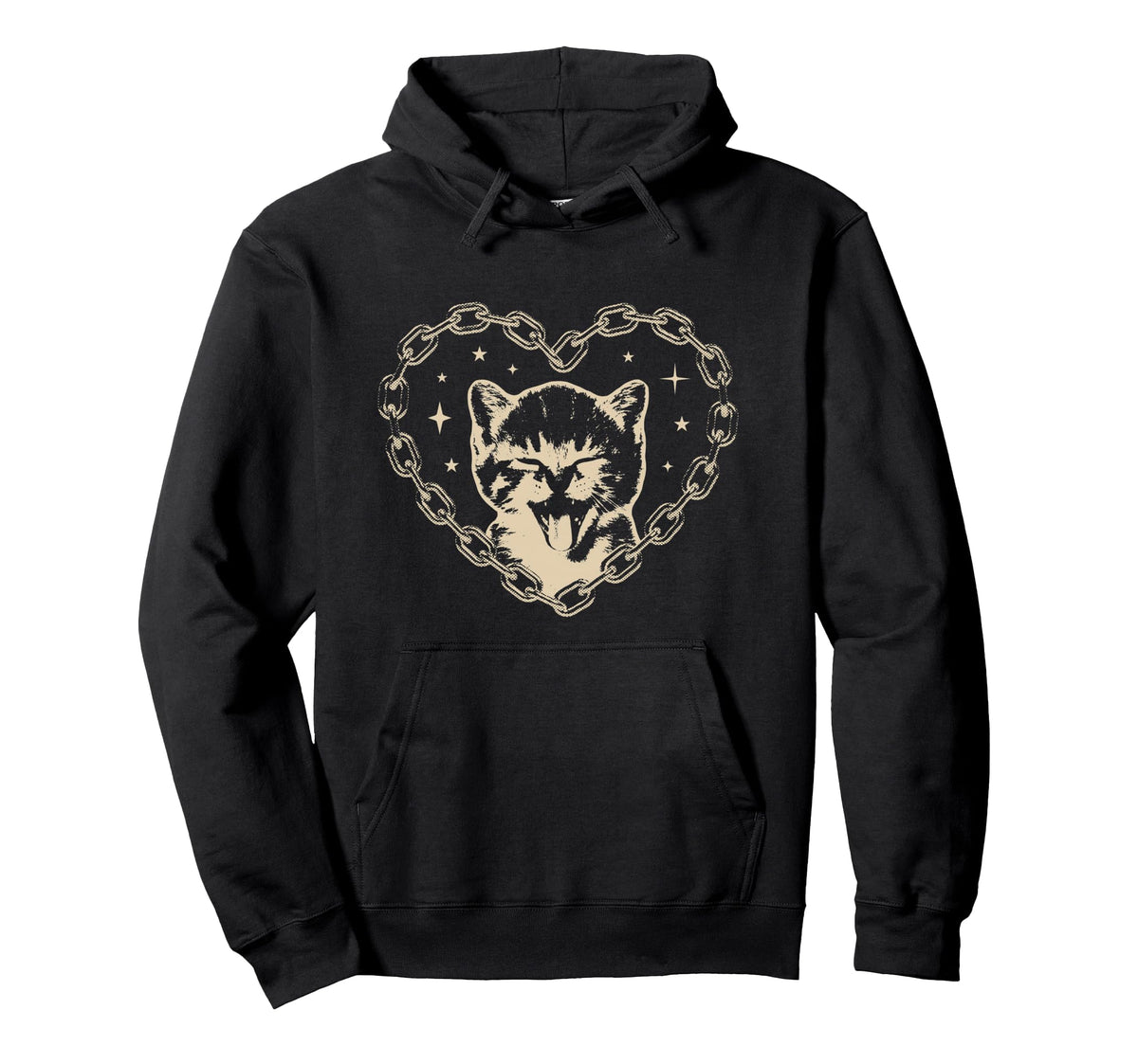 Y2K Cat Heart Emo Goth 90S 2000S Hoodie - Novelty Apparel Men Women