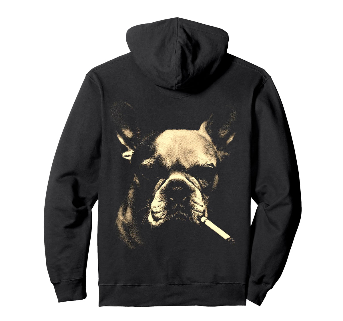 French Bulldog Smoking Cigarette Grunge Hoodie - Aesthetic Graphic Unisex