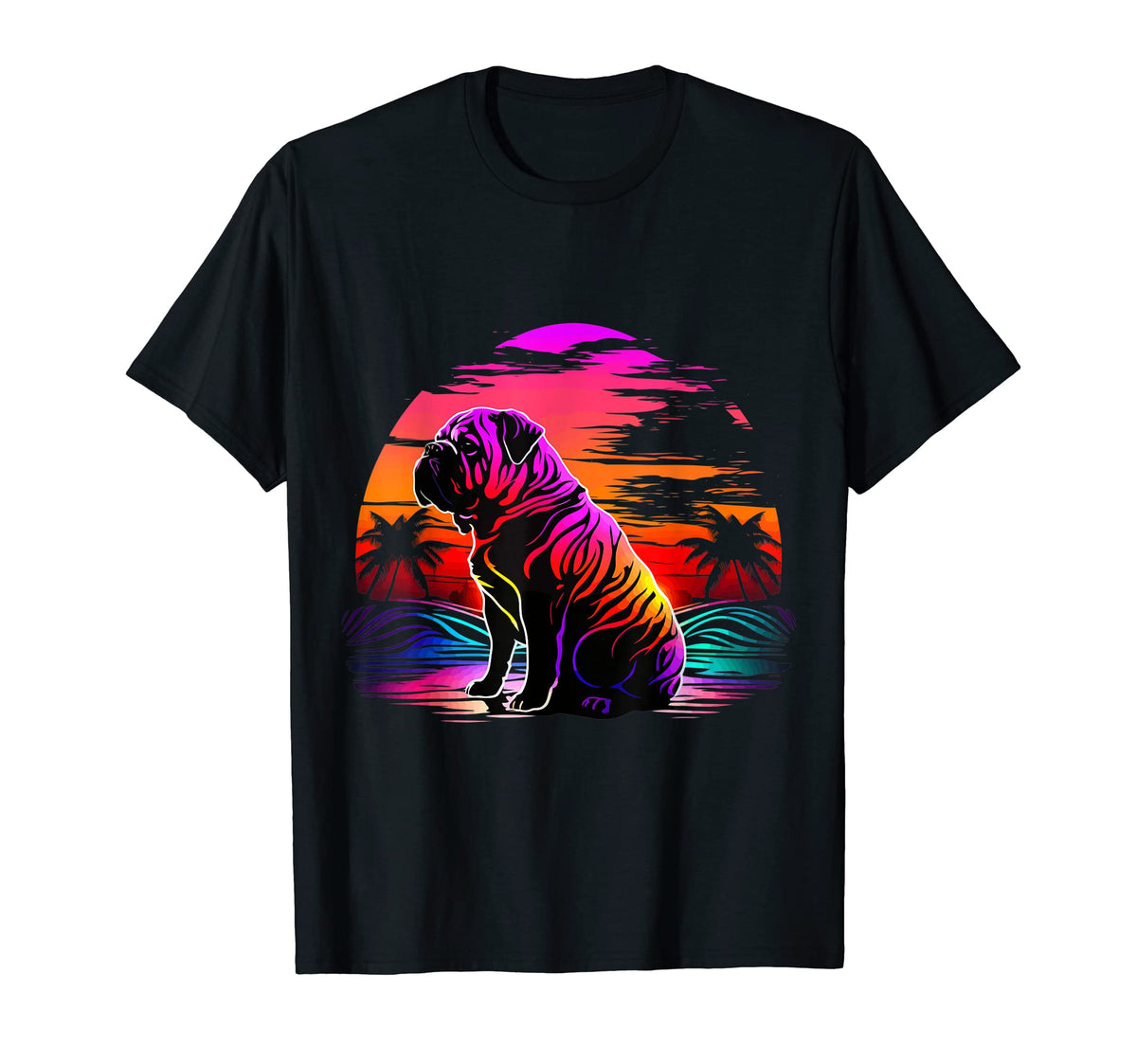 Bulldog Vaporwave Aesthetic Dog T-Shirt - Custom Art Print Men Women