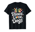 Peace Love Dogs Tie Dye Dog Lover Rescue T-Shirt - Graphic Print Unisex