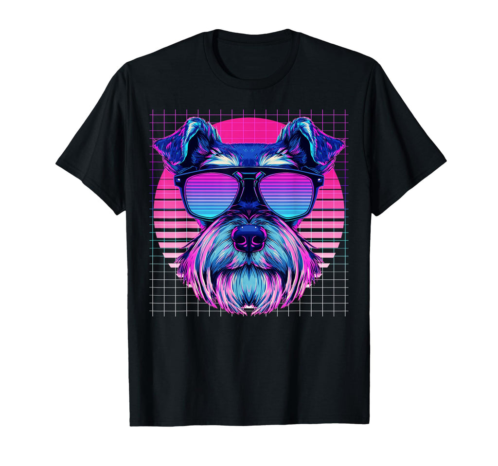 Miniature Schnauzer Sunglasses Dog T-Shirt - Custom Art Print Unisex