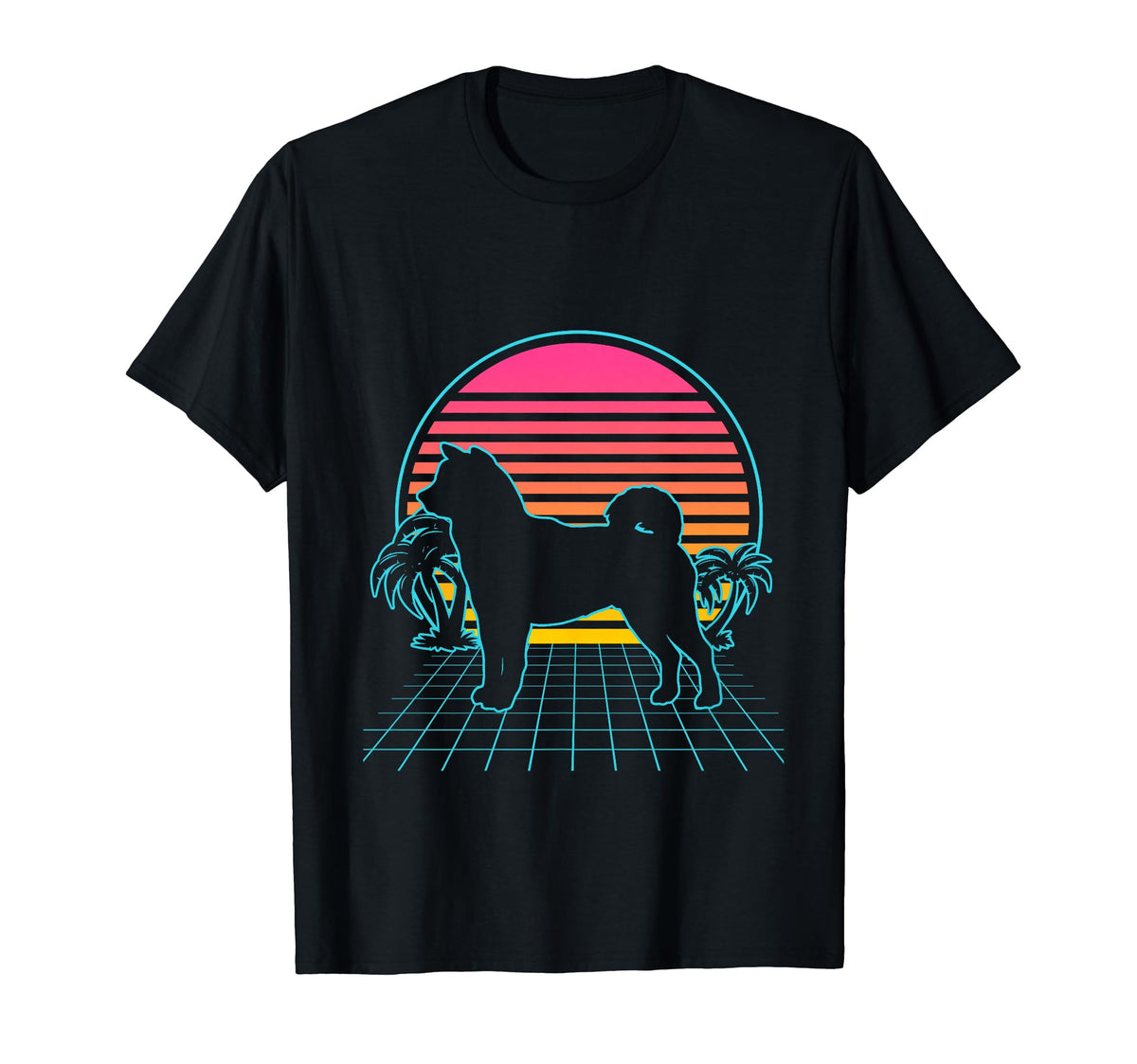 Shiba Inu 80S Vaporwave Aesthetic Dog T-Shirt - Minimalist Print Men Women