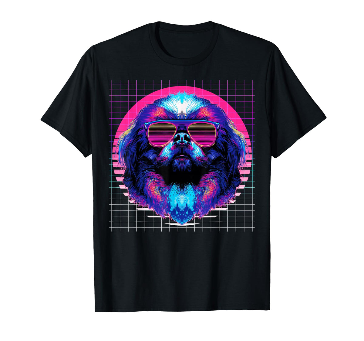 Pekingese Sunglasses Dog T-Shirt - Casual Everyday Wear for Adults