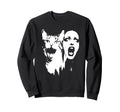 Punk And Cat Grunge 90S Distressed Sweatshirt - Novelty Apparel for Adults