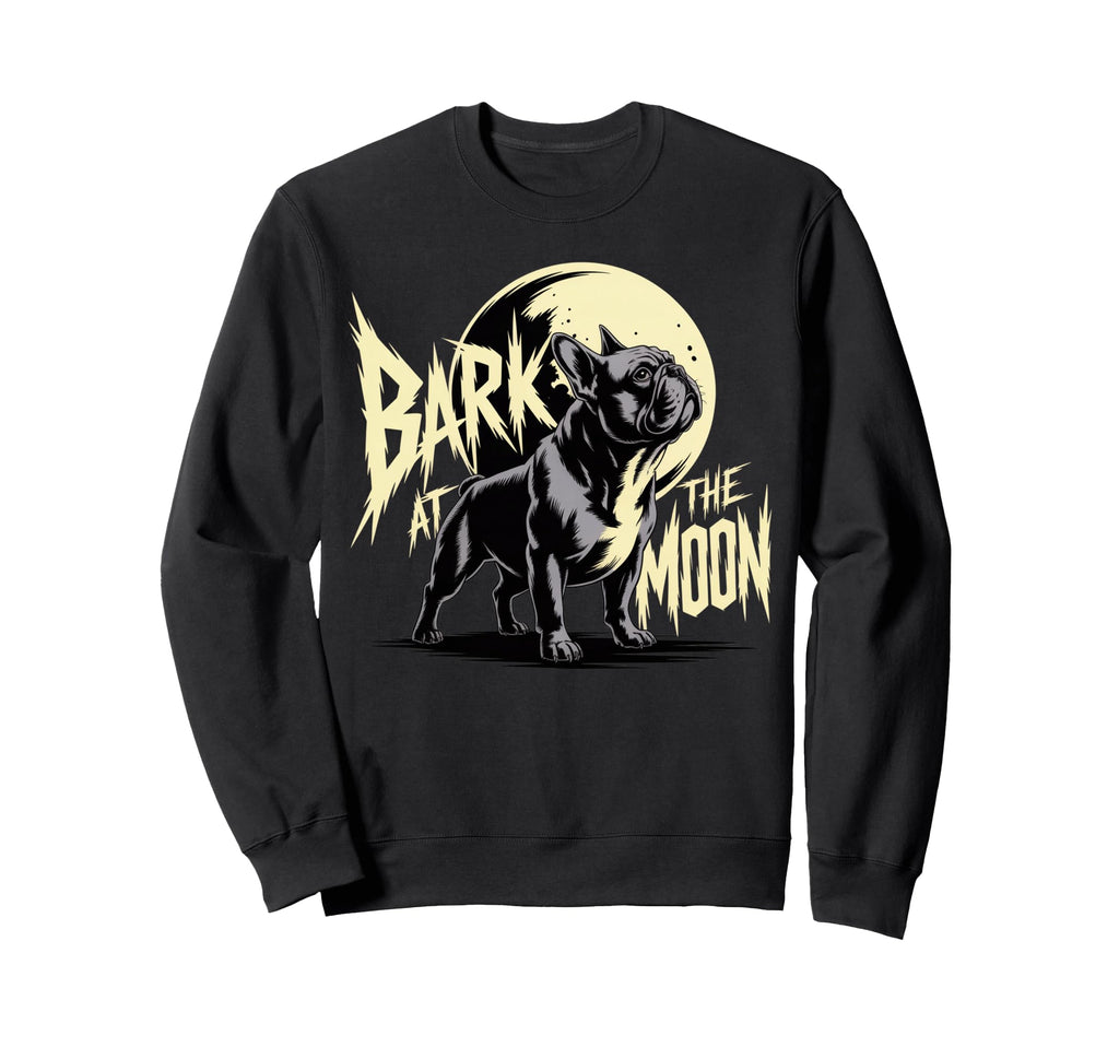 French Bulldog Bark Moon Comic Sweatshirt - Unique Graphic Unisex