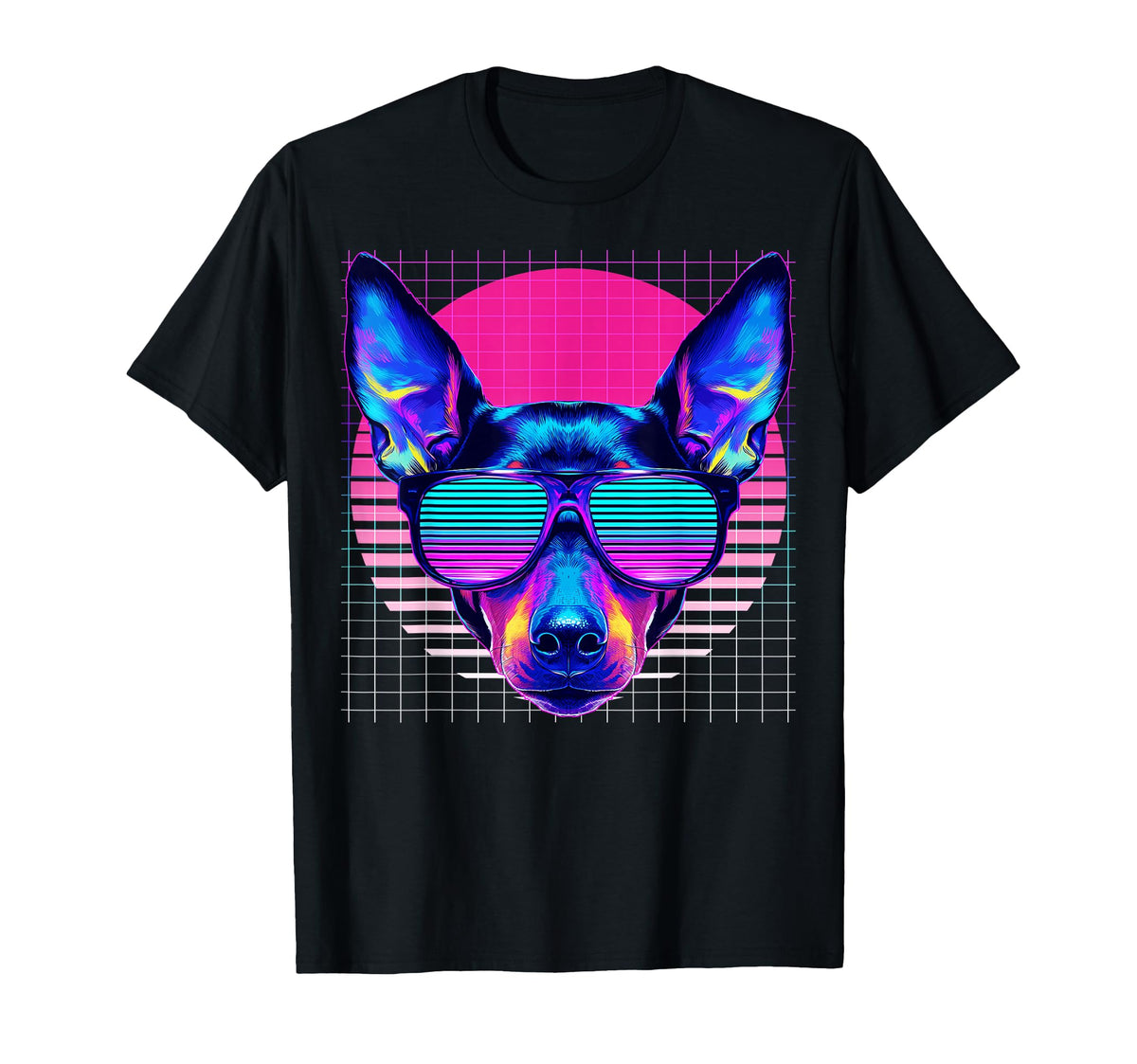 Miniature Pinscher Sunglasses Dog T-Shirt - Fun Novelty Design Unisex