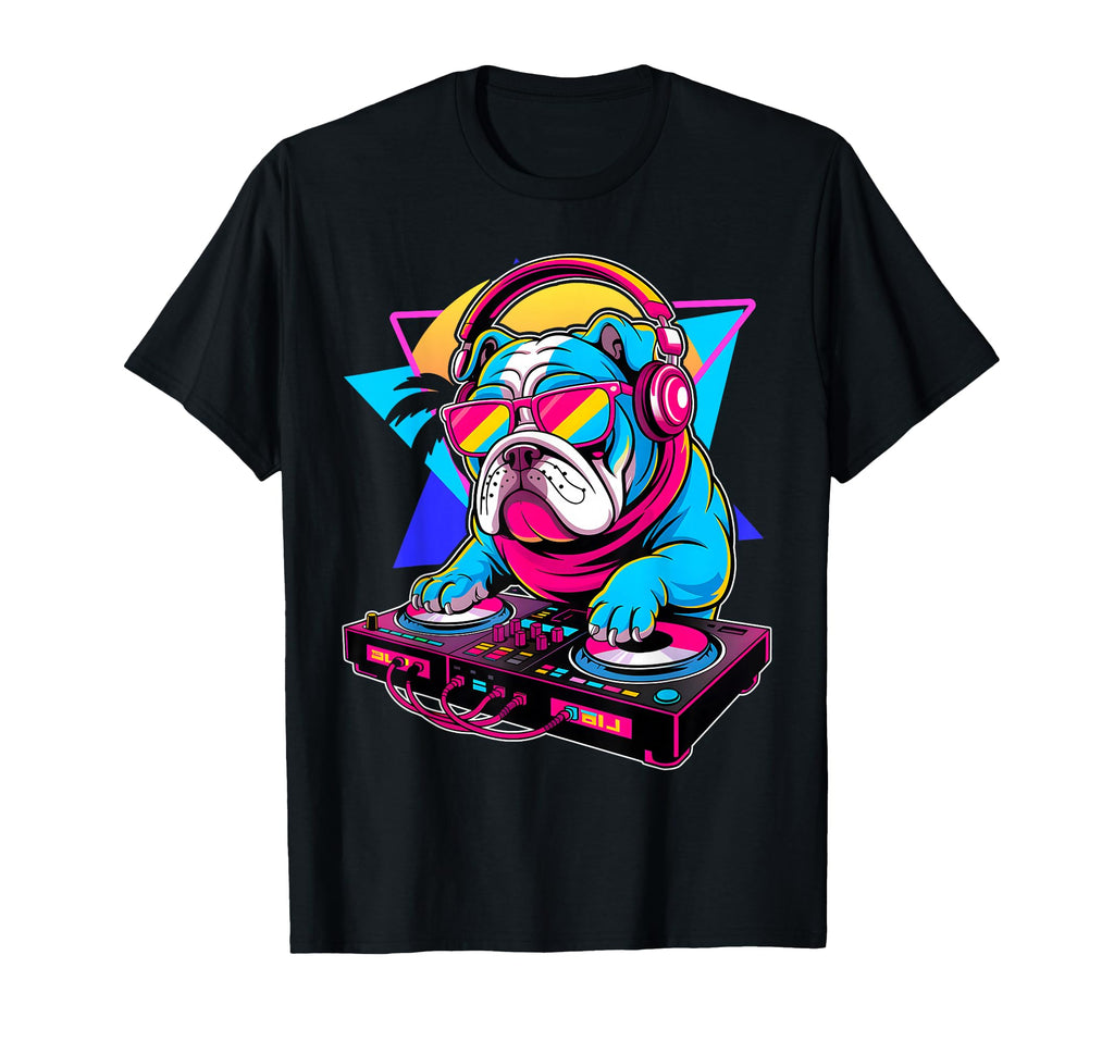 Pug Dj Vaporwave Aesthetic Dog T-Shirt - Novelty Apparel Men Women