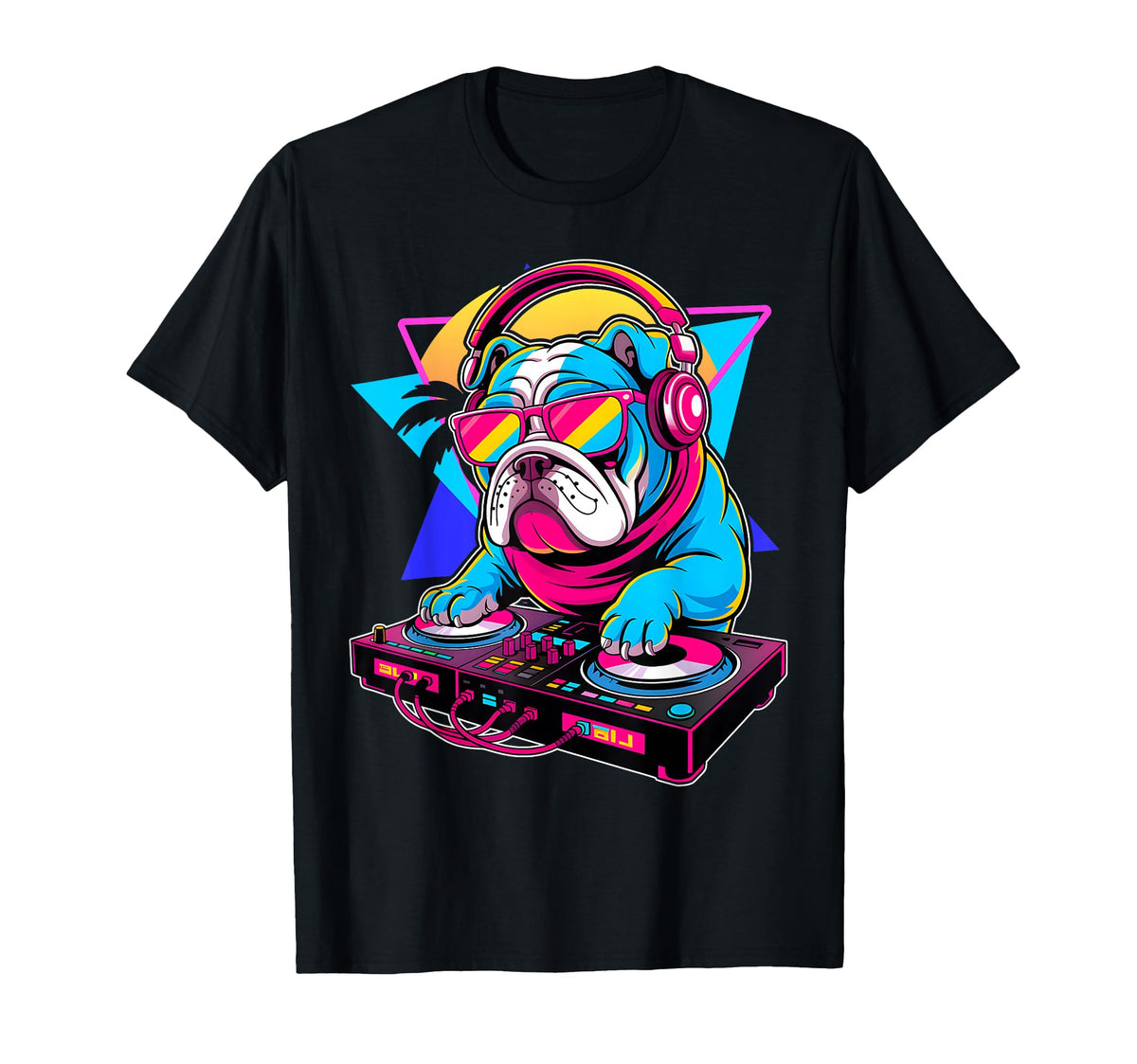 Pug Dj Vaporwave Aesthetic Dog T-Shirt - Novelty Apparel Men Women