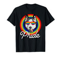 Siberian Husky Lgbt Pride Dog Rainbow T-Shirt - Minimalist Print Men Women
