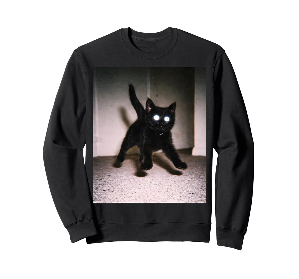 Funny Scared Startled Cat Jumping Sweatshirt - Trendy Graphic for Adults