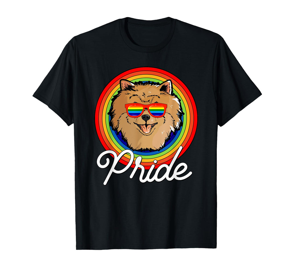 Pomeranian Lgbt Pride Dog Rainbow T-Shirt - Casual Everyday Wear Men Women