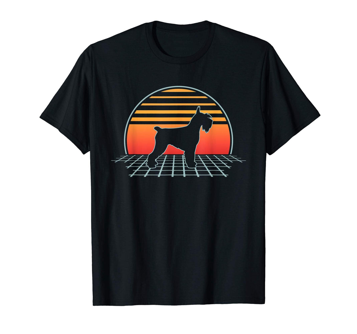 Schnauzer Dog 80S Animal Vaporwave T-Shirt - Custom Art Print Unisex