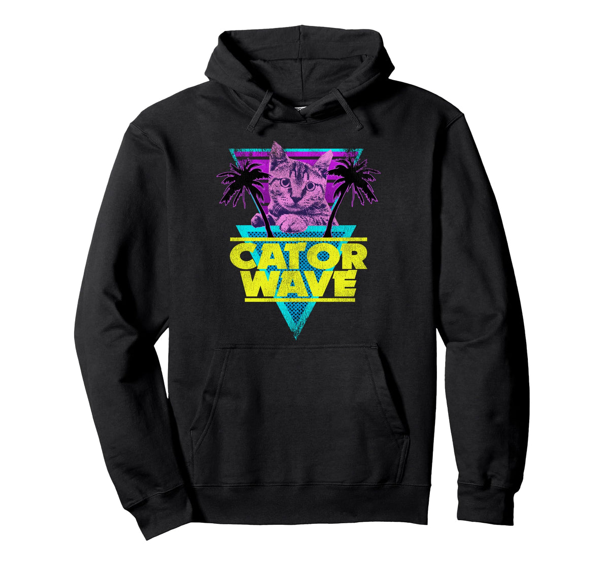 Catorwave 80S Retrowave Cat 90S Vaporwave Hoodie - Custom Art Print Unisex