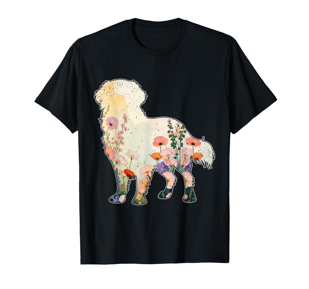 Boho Golden Retriever Moms Floral Dog T-Shirt - Unique Graphic Unisex