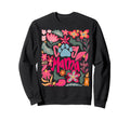 Dog Mama Boho Dog Mom Flower Sweatshirt - Minimalist Print for Adults