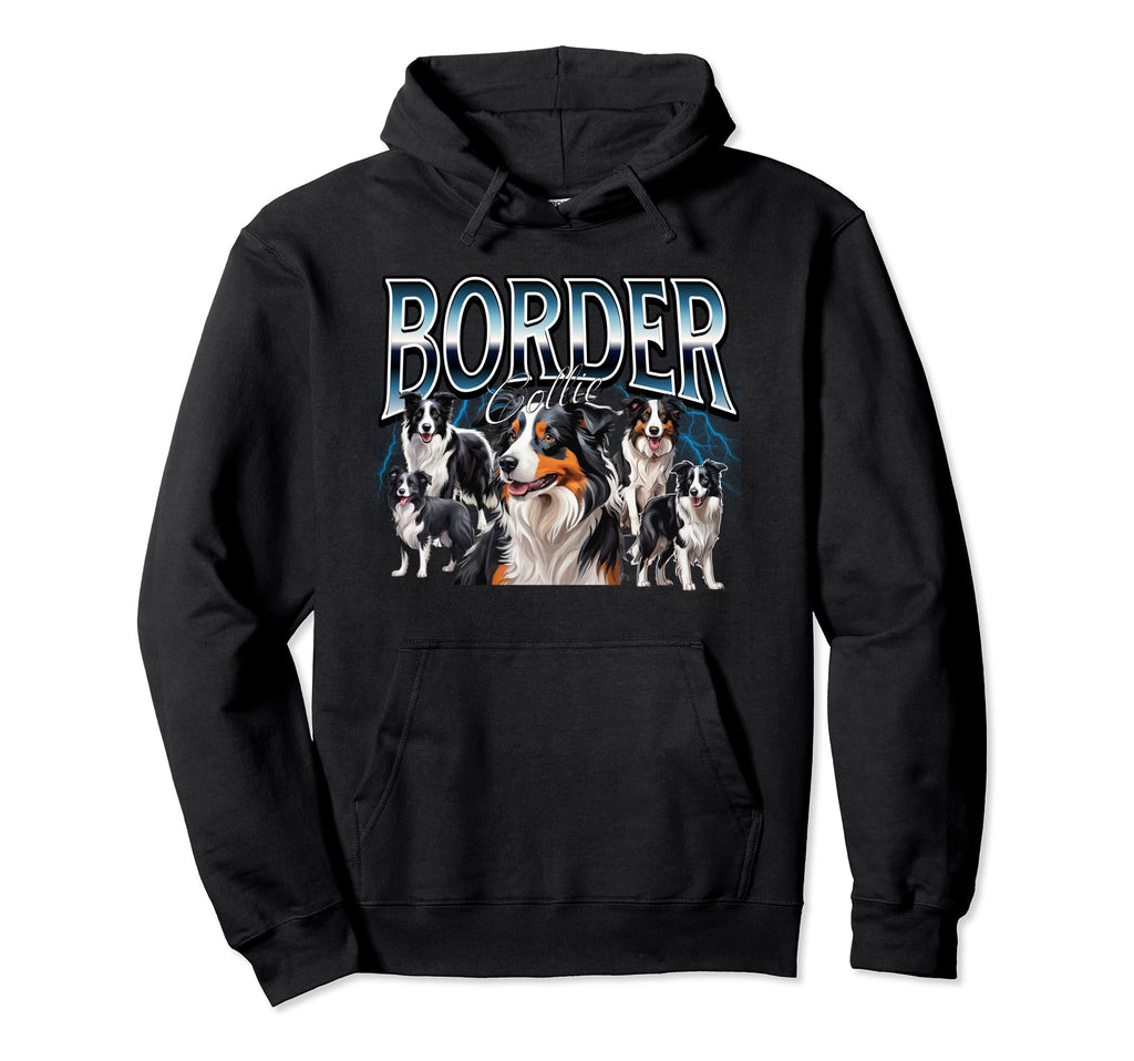 Border Collie Dog 90S Bootleg Grunge Rap Hoodie - Trendy Graphic for Adults