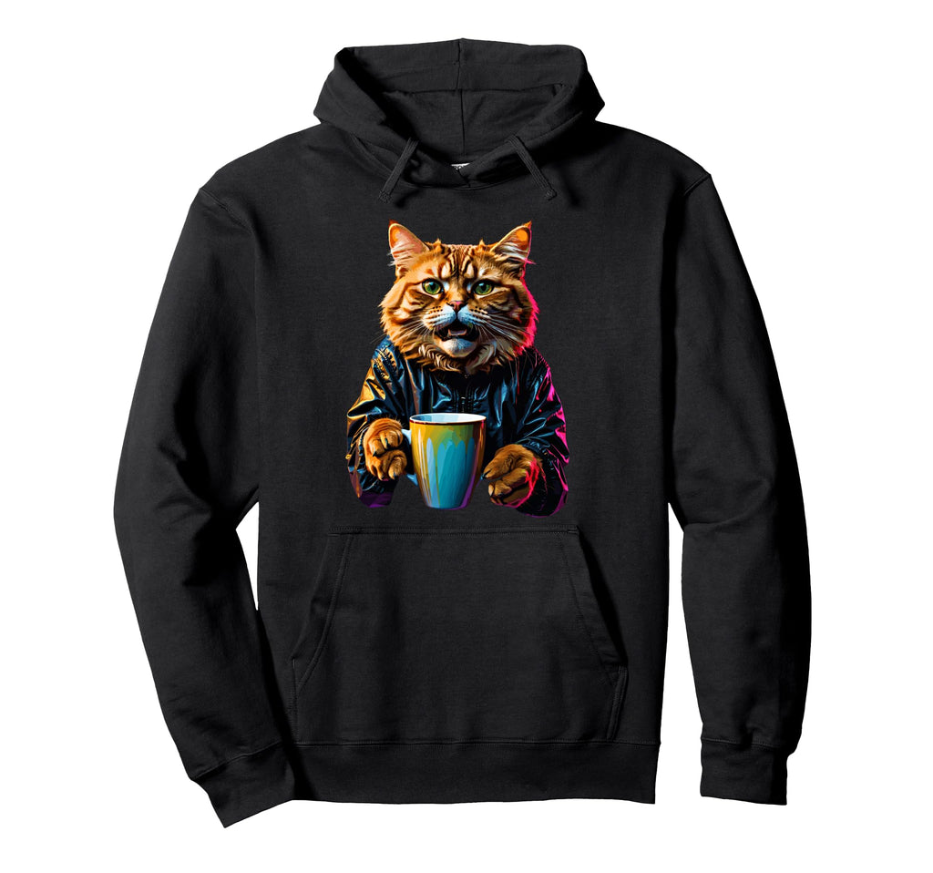 Vaporwave Aesthetic Coffee Cats Art And Hoodie - Unique Graphic for Adults