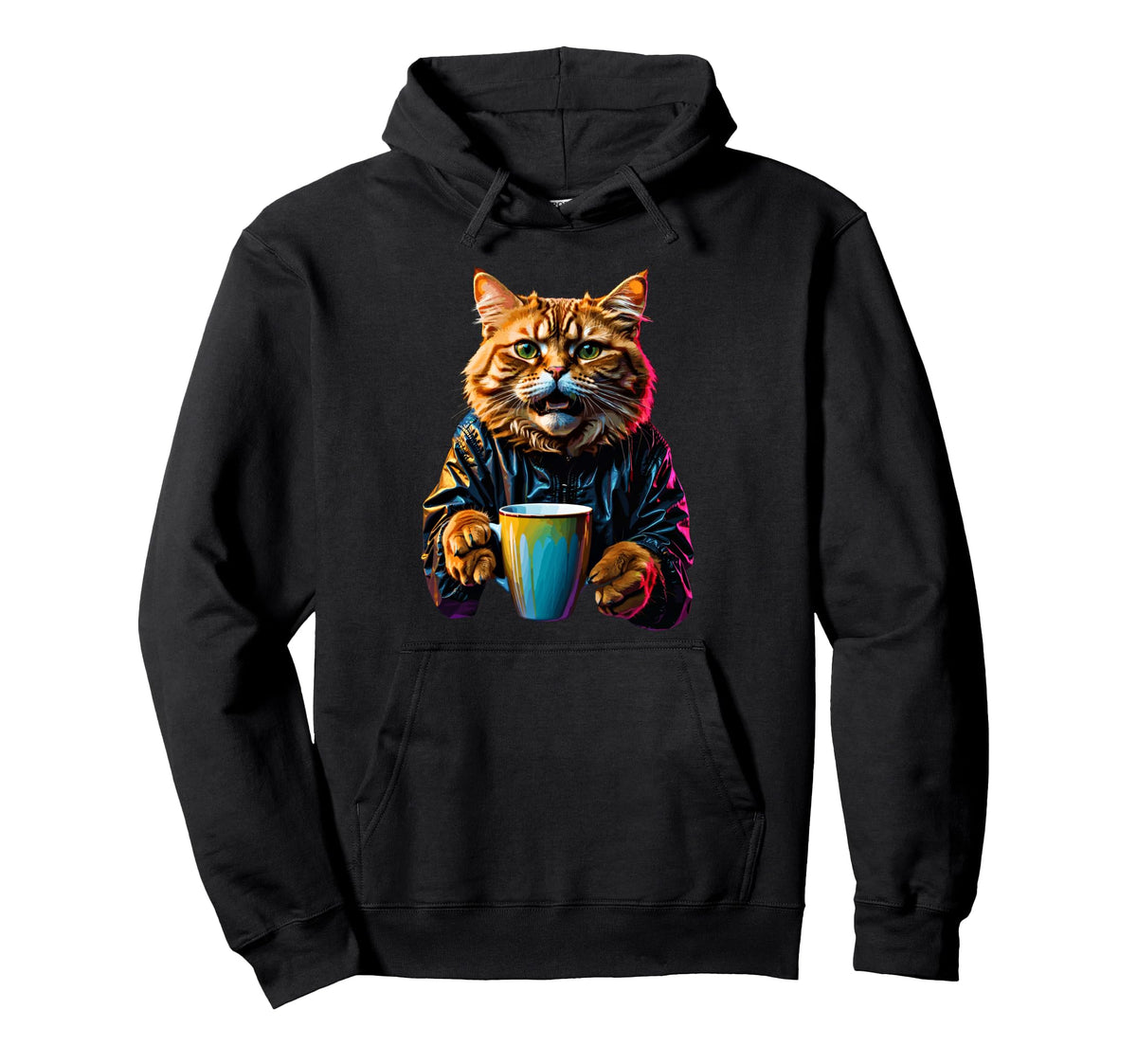 Vaporwave Aesthetic Coffee Cats Art And Hoodie - Unique Graphic for Adults