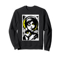 Punk And Cat Graffiti Grunge 90S Sweatshirt - Custom Art Print for Adults