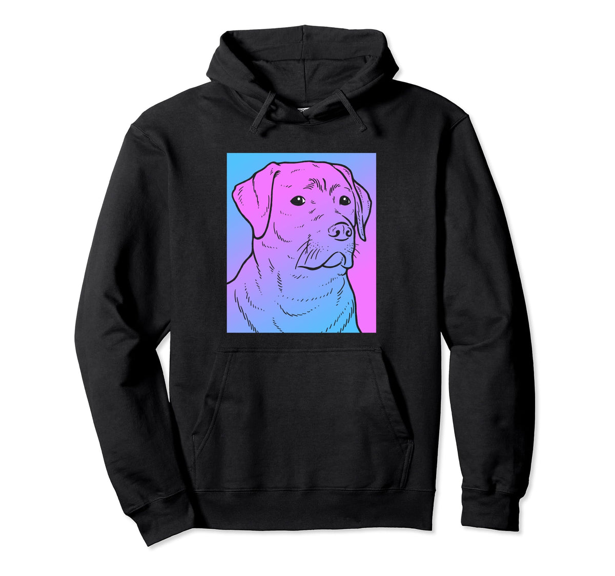 Vaporwave Labrador Aesthetic Pastel Goth Dog Hoodie - Graphic Print Unisex