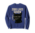 Rebellious Black Cat Smoking Zero Lives Sweatshirt - Unique Graphic Unisex