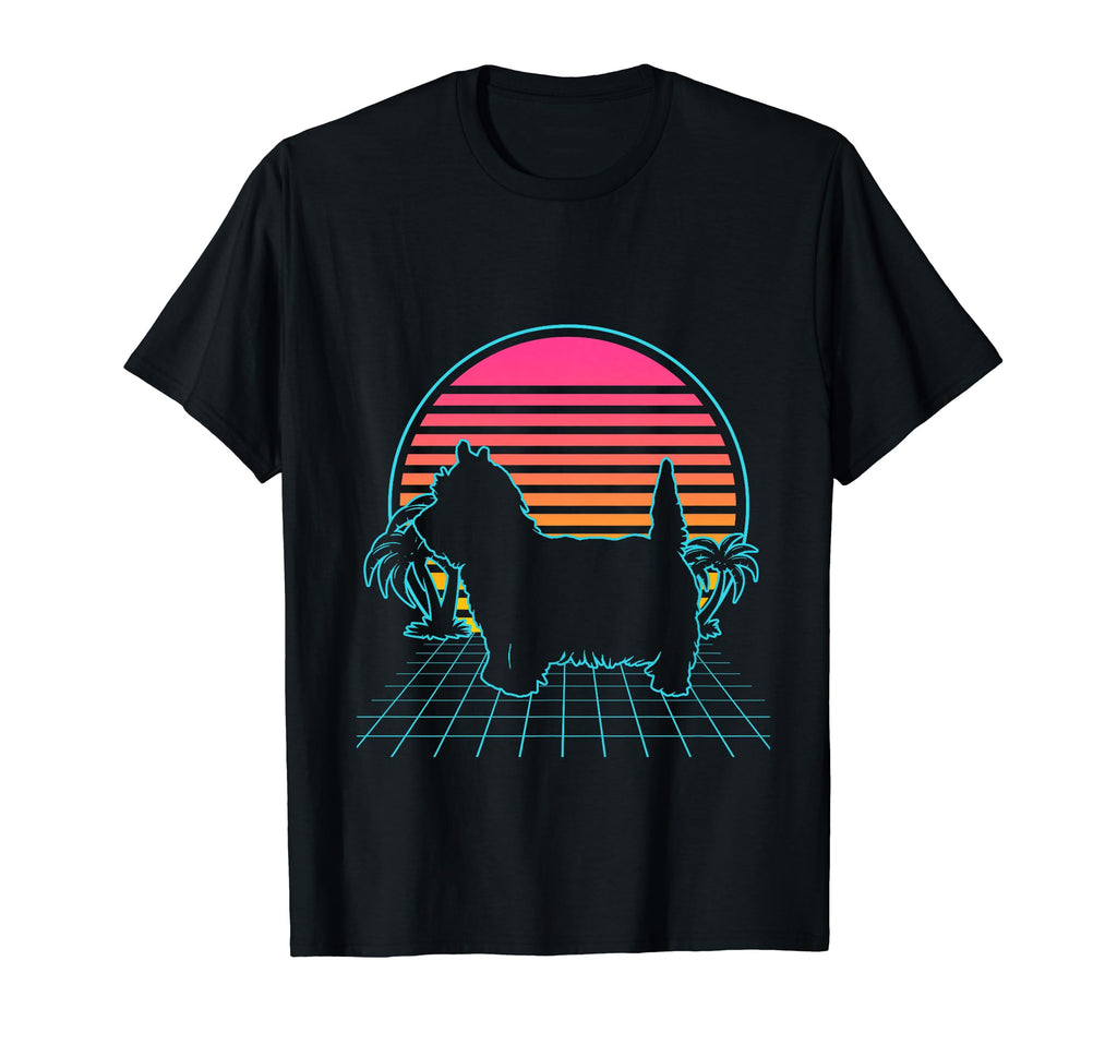 Westie 70S 80S Vaporwave Aesthetic Dog T-Shirt - Graphic Print Men Women