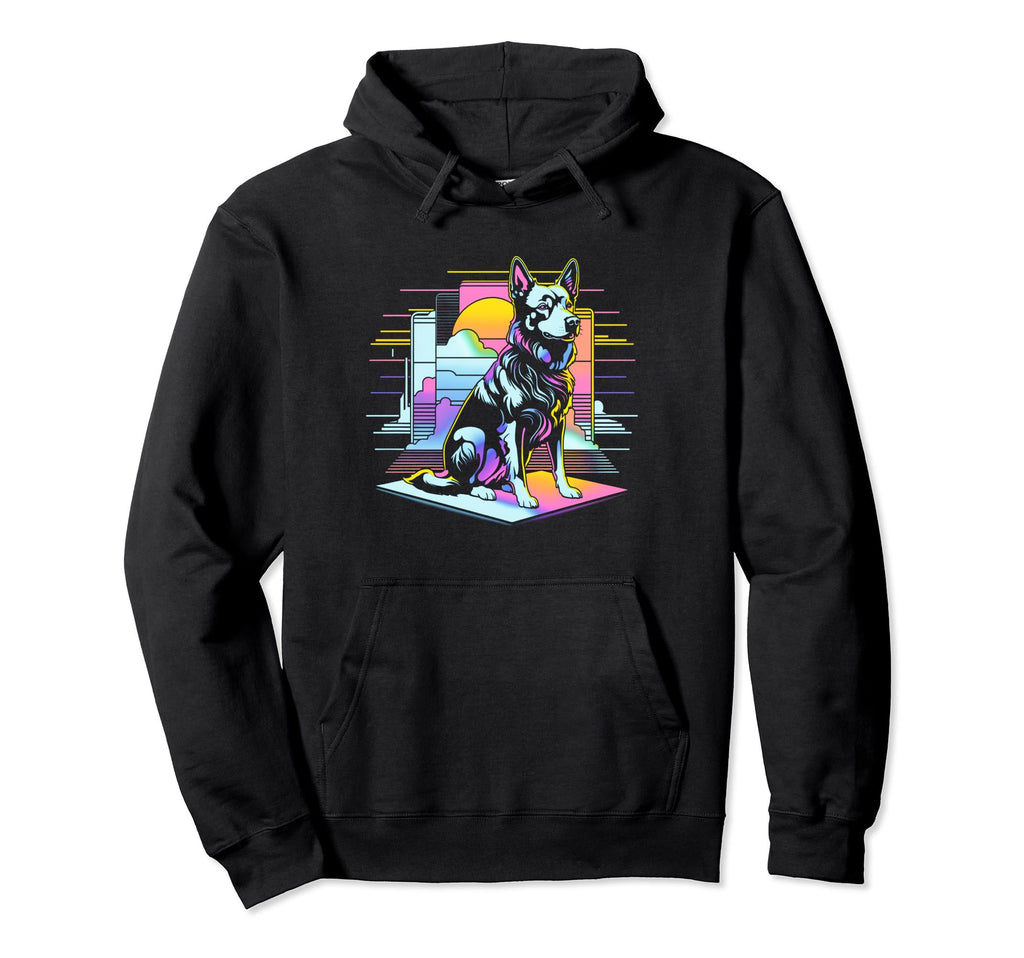 Sunset Vaporwave Aesthetic Dog Hoodie - Minimalist Print Unisex