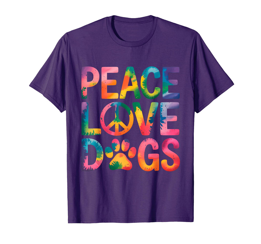 Peace Love Dogs Hippie Dog Lover T-Shirt - Unique Graphic for Adults