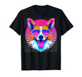 Corgi Sunglasses Dog Vaporwave Aesthetic T-Shirt - Graphic Print Men Women