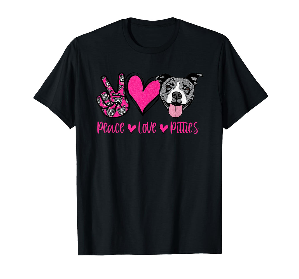 Peace Love Pitbulls Dog Lover Pitbull T-Shirt - Graphic Print for Adults