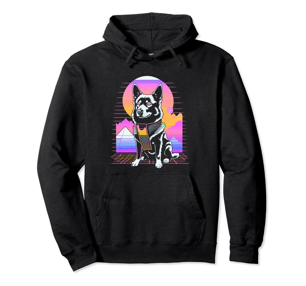 Vaporwave Aesthetic Dog Hoodie - Aesthetic Graphic Men Women