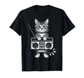 Cat Boombox Kitten Box Radio Cd Player T-Shirt - Graphic Print Men Women