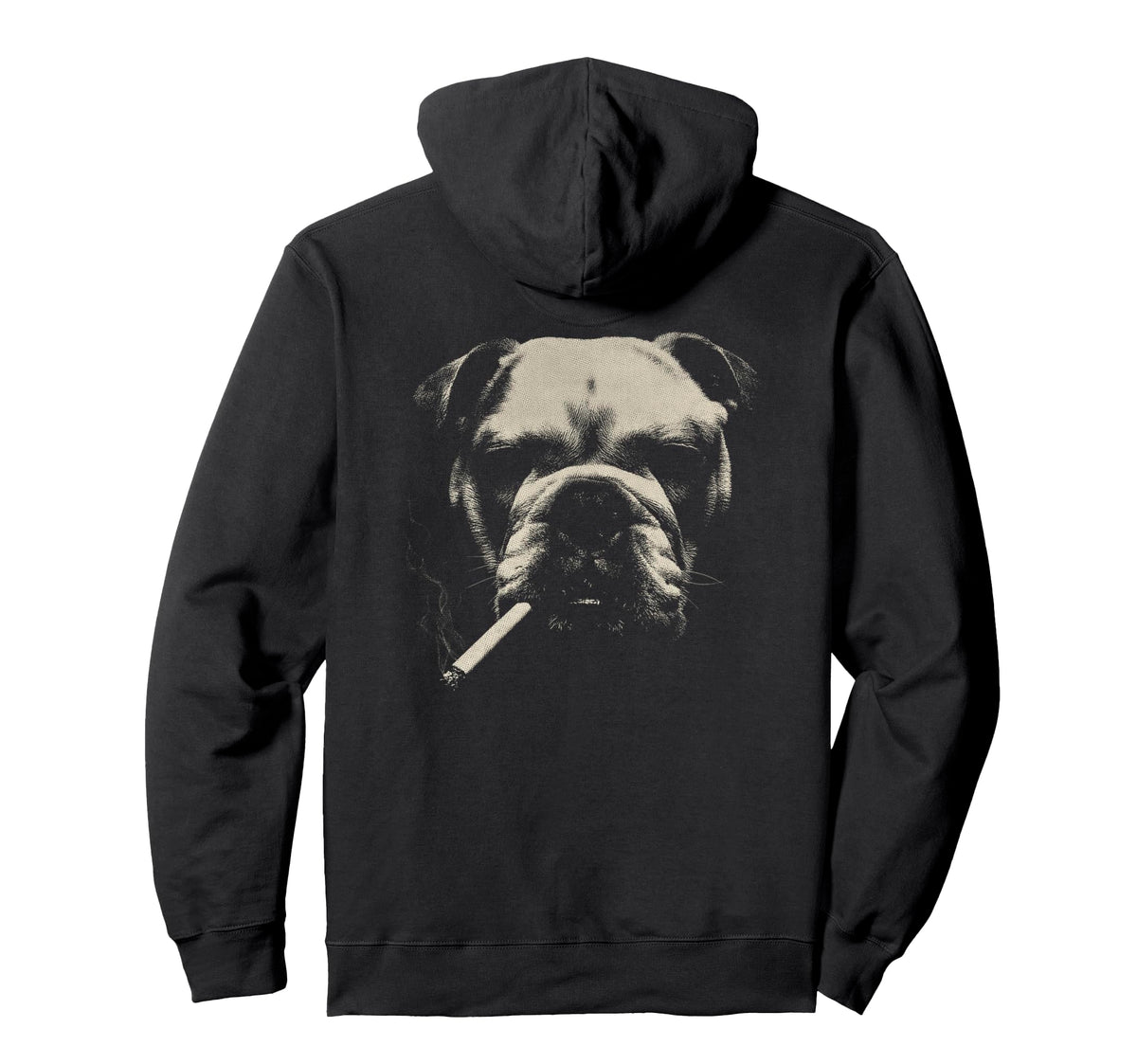English Bulldog Smoking Cigarette Hoodie - Casual Everyday Wear for Adults
