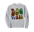Groovy Dog Vibes Rescue Saving Paws Sweatshirt - Custom Art Print Unisex