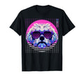 Maltese Sunglasses Dog Vaporwave T-Shirt - Minimalist Print Men Women