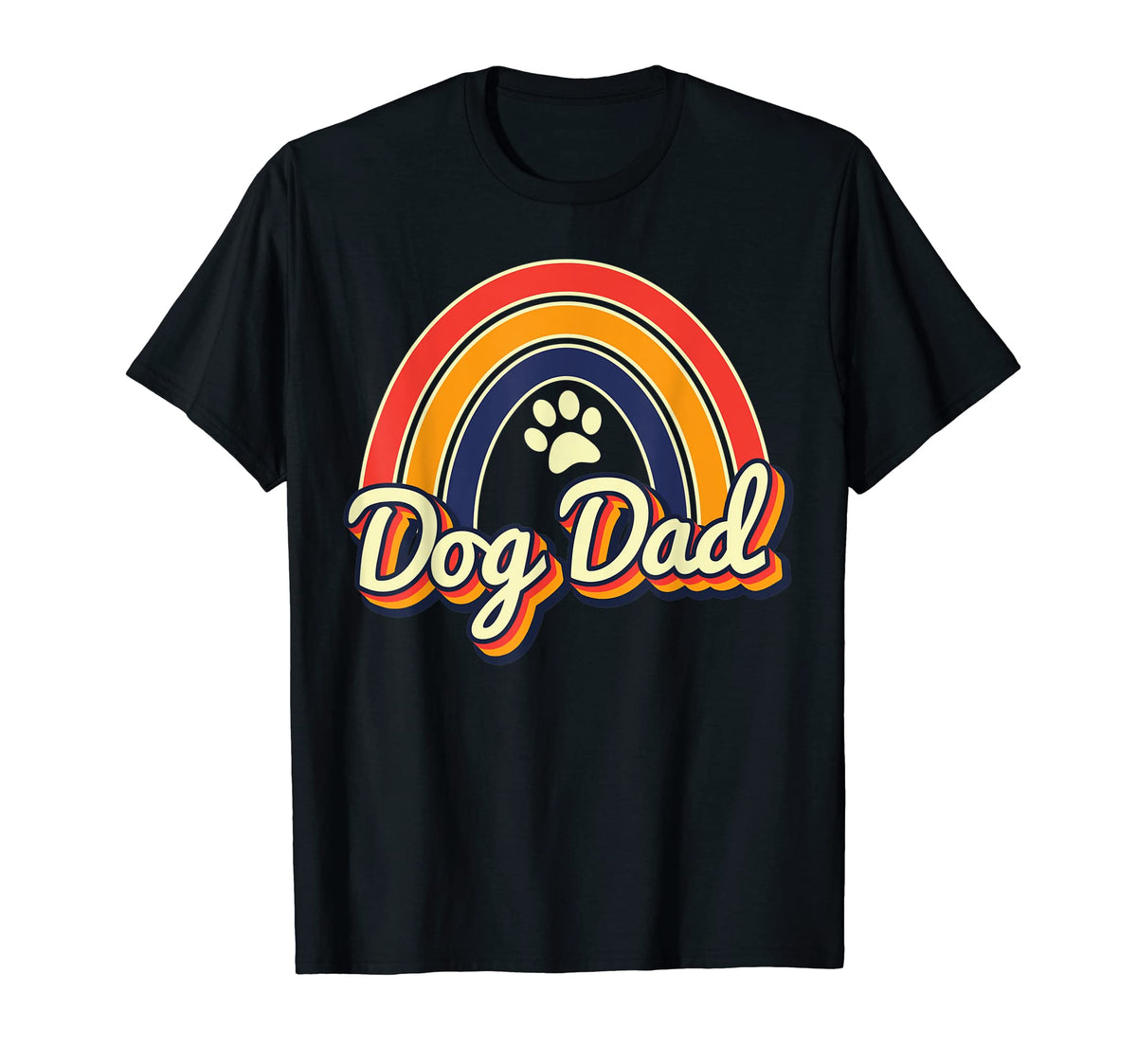 Dog Dad Dog Dad Paw Rainbow T-Shirt - Unique Graphic Men Women