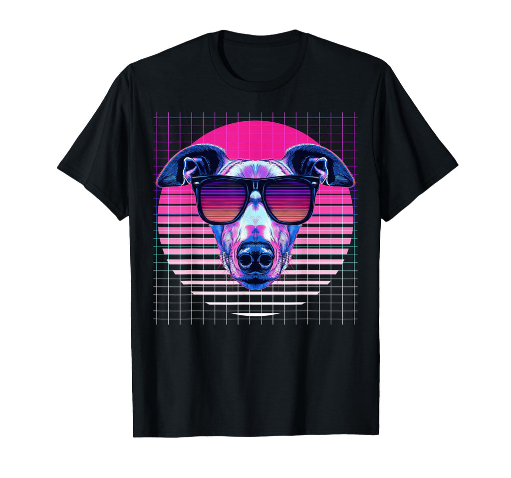 Greyhound Sunglasses Iggy Dog Vaporwave T-Shirt - Custom Art Print Unisex