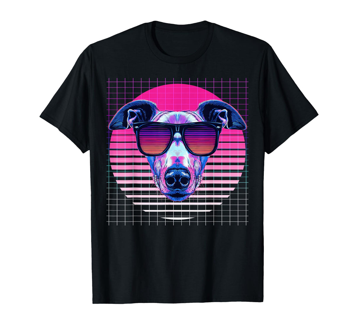 Greyhound Sunglasses Iggy Dog Vaporwave T-Shirt - Custom Art Print Unisex