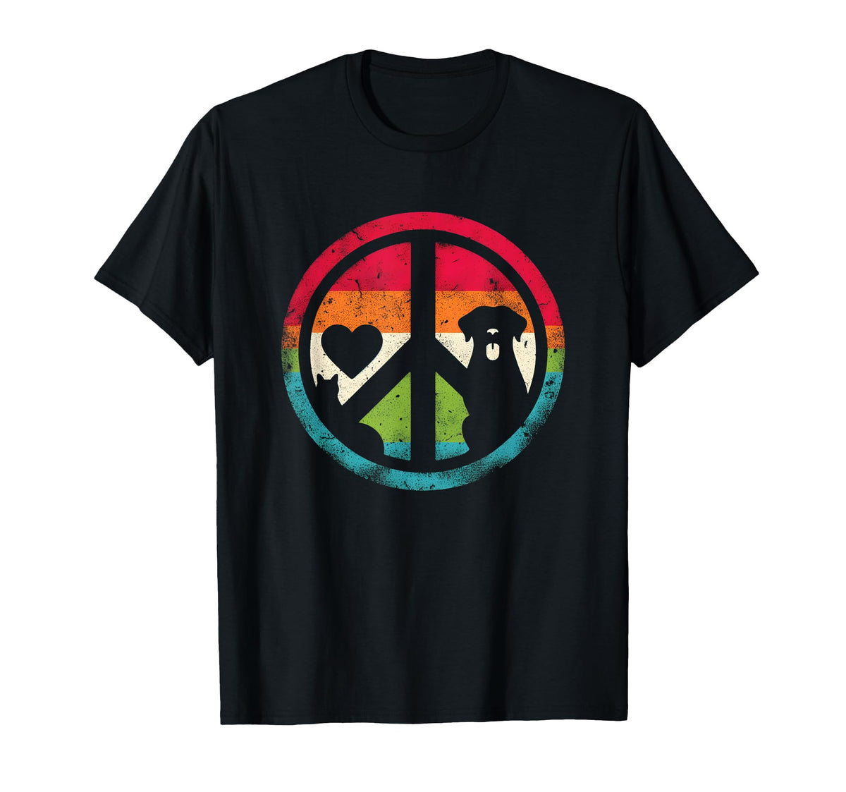Peace Love Cats And Dogs Peace T-Shirt - Aesthetic Graphic Men Women