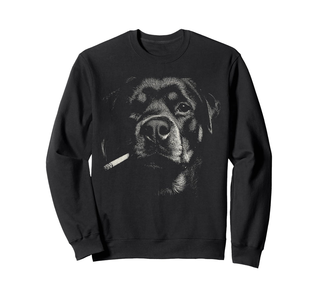 Rottweiler Dog Smoking Cigarette Meme Sweatshirt - Streetwear Style Unisex