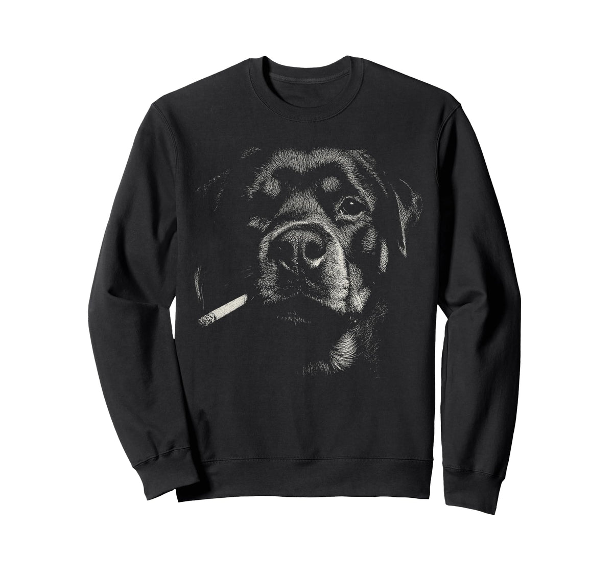Rottweiler Dog Smoking Cigarette Meme Sweatshirt - Streetwear Style Unisex